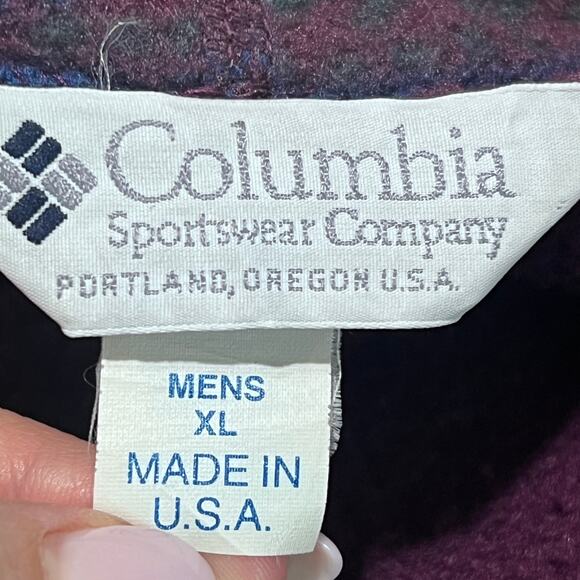 VTG Columbia Fleece Jacket Mens XL Purple Teal 90s Colorblock Y2K Retro USA Made - Picture 3 of 10